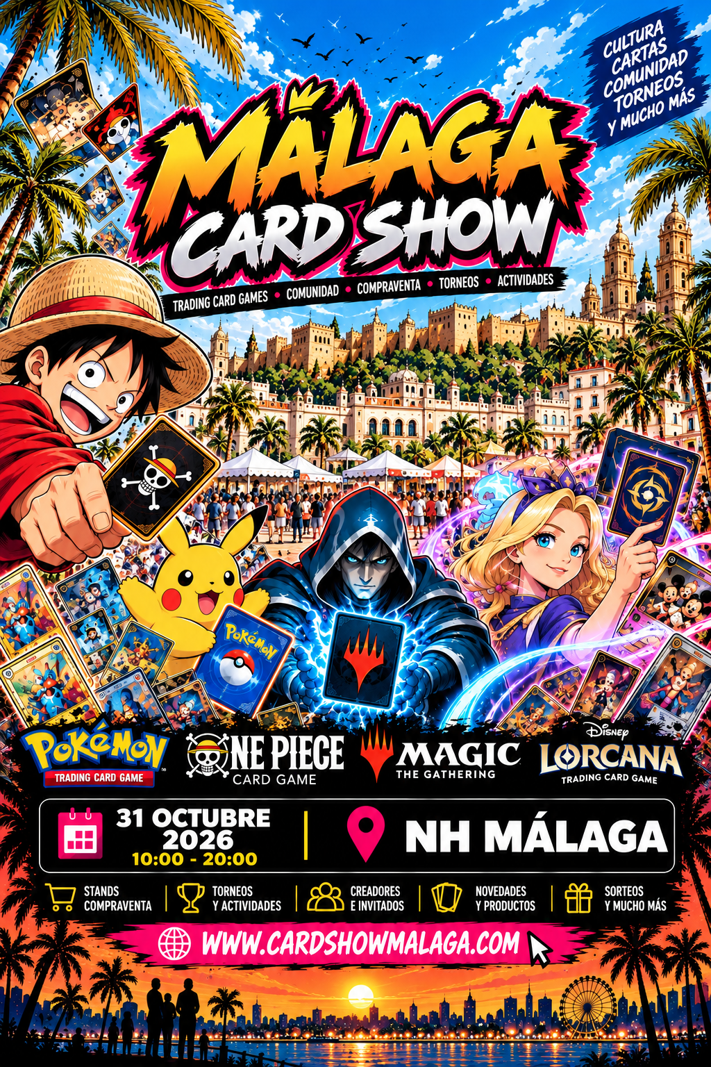 Cartel oficial del Málaga Card Show del 31 de octubre de 2026